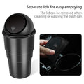 Car Trash Can with Lid - Mini Portable Garbage Bin for Cup Holder Auto Edge