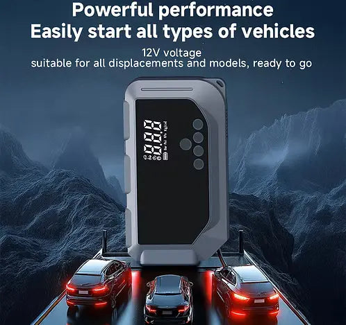 4-in-1 Car Jump Starter with Air Compressor - Portable Battery Booster and Power Bank Auto Edge