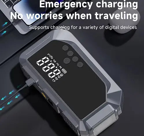 4-in-1 Car Jump Starter with Air Compressor - Portable Battery Booster and Power Bank Auto Edge