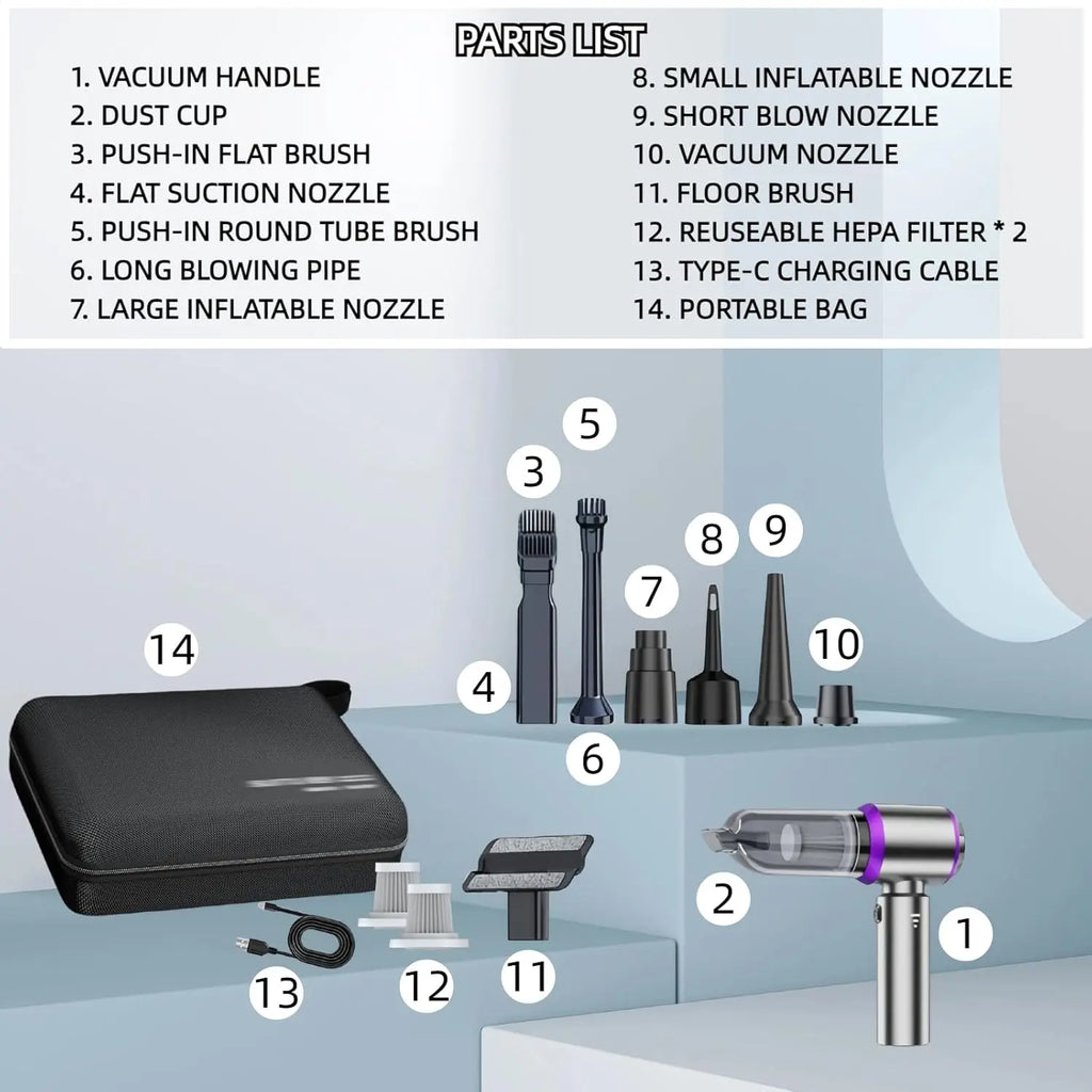 Rechargeable Mini Vacuum Cleaner | High Power Suction for Auto and Home Auto Edge