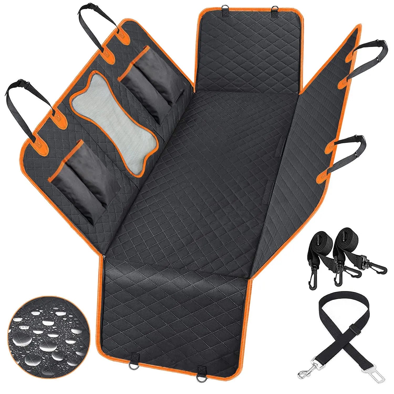 Waterproof Dog Hammock with Mesh Window | Non-Slip Scratch Proof Seat Cover Auto Edge