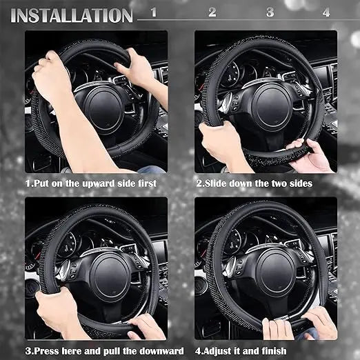 Diamond Car Wheel Cover - Non-Slip Sparkle Accessory Auto Edge