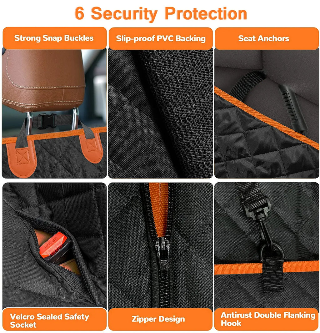 Waterproof Dog Hammock with Mesh Window | Non-Slip Scratch Proof Seat Cover Auto Edge