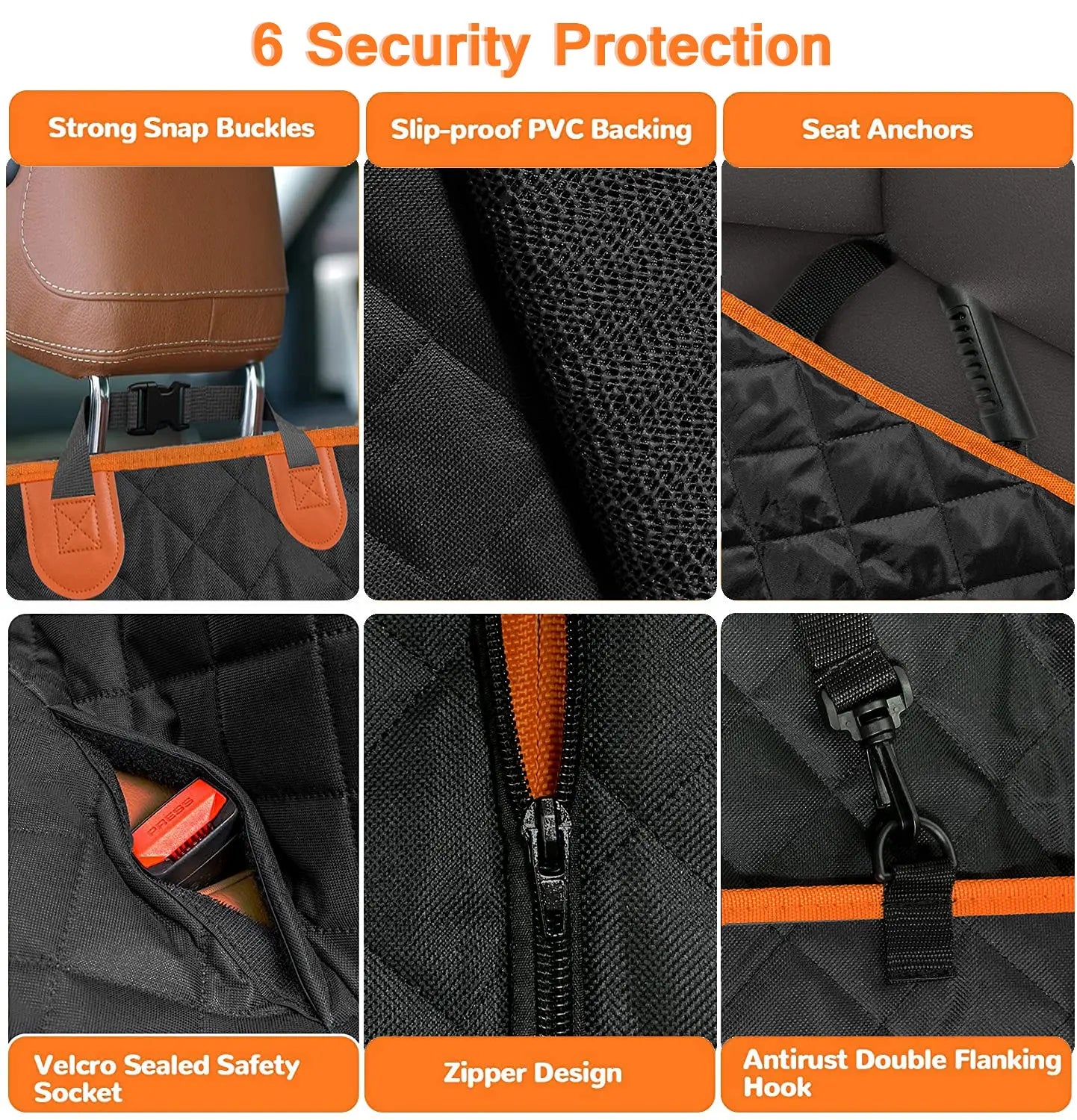 Waterproof Dog Hammock with Mesh Window | Non-Slip Scratch Proof Seat Cover Auto Edge